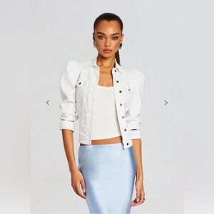 Rétrofete Ada White Denim Jacket Size Medium